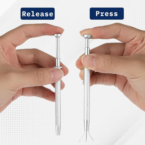 3Pcs Diamond Stone Jewelers Tools Holder Pick Up Tool Jewelry Tweezers 4 Prongs Holder Diamond Claw Tweezers Fine Point Tip Straight Tweezer and L...