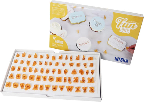 PME Fun Fonts Collection 2 Stamping Set-Letters & Numbers for Cookie & Cupcake (66 Pieces), Standard, Trasparent, (FF57)...