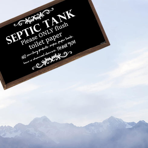 Bathroom Quote Wood Sign-Septic Tank Sign Hanging Signs 10 X 5 Inch, Toilet Rule Wooden Plaque Hanging Wall Art, Septic Tank Toilet Notes Hanging ...