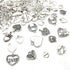WOCRAFT 100 pcs Mix Antique Silver Heart Beads Charms for Jewelry Making Valentine's Day Wedding Heart Charms (M602-Charms)...