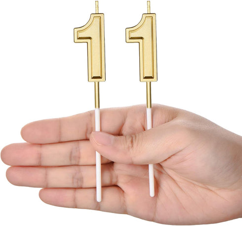 11th Birthday Candles Cake Number Candles Happy Birthday Cake Candles Topper Decoration for Birthday Wedding Anniversary Celebration Favor, 3.54 I...
