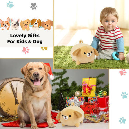 Dog Plush Pillow,8inch Puppy Stuffed Animal Toy,Cute Soft Dog Plushie Hugging Pillow Valentine Christmas Birthday Gifts for Kids Girlfriend Boyfri...
