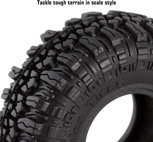 INJORA 1.0 Tires Soft Rubber Crawler Wheel Tires for 1/18 TRX4M SCX24 Gladiator Bronco C10 JLU Deadbolt B17 Axial 1/24 1/18 Tracked car,4PCS,T1005...