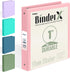 Sooez BinderX 3 Ring Binder, Round Ring 1 Inch Binder, Fits 150 Sheets of 8.5x11 Letter, Customizable Clear View Cover with 2 Inside Pockets, Cute...