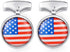 HONEY BEAR American USA Flag Cufflinks Mens Steel for Business Wedding Gift (Round)...