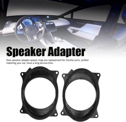 Speaker Adapter Bracket Ring, 2pcs 6.5inch Black Door Speaker Adapter Spacer Rings with 2 Wire Harness for Corolla Levin(6X9)...