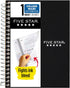 Five Star Spiral Notebook, 1 Subject, College Ruled Paper, 7" x 4-3/8", Personal Size, 80 Sheets, Black (450048AA2-ECM)...
