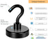 Neosmuk Black Magnetic Hooks, Strong Magnet with Hook for Fridge, Super Neodymium Extra Strength Industrial Hooks for Hanging (Matte Black,4 Pack)...