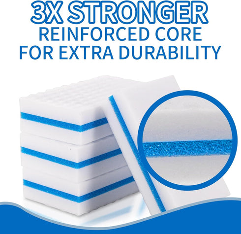 Upgrade Melamine Sponge, 20 Pack Extra Thick More Lasting 3X Density Premium Magic Sponge Eraser, Multi Surface Power Scrubber Foam Stain and Mark...