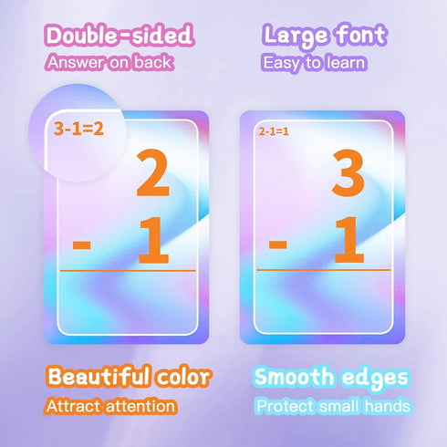 Math Flash Cards and Subtraction Games for Kids Ages 6-8, Numbers Cards 1-20 Learn Math Subtraction Activities, Homeschool Practice Materials for ...