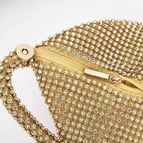 Women's Evening Bags Glitter Rhinestone Triangle Purse Party Prom Wedding Purse...