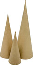 AllStellar Paper Mache Cones Open Bottom Variety Pack Set of 3-13.75x5, 10.63x4, 7x3 in. for DIY Art Projects and Decorations - Various Sizes to C...