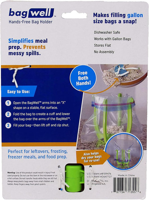 Bag Well Ziplock Bag Food Prep Holder Stand for Food Storage Bags, Gallon Size...