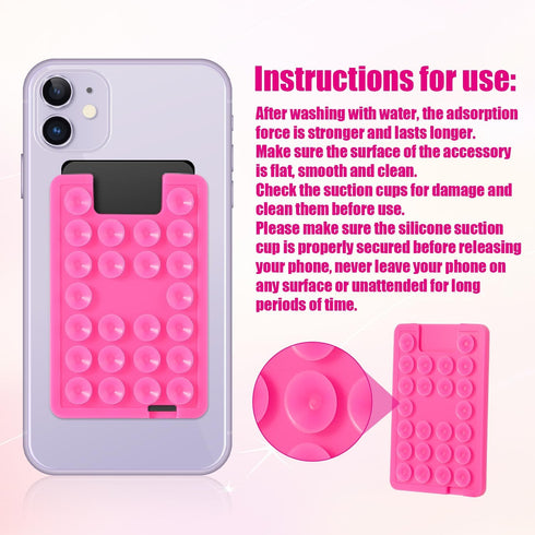 Sticky Phone Case Mount, Reusable Suction Cup Phone Case Holder Suction Phone Case Adhesive Phone Case Mount Mat Mobile Holder Accessory for Selfi...