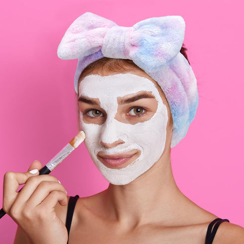 VELSCRUN 6 Pack Spa Headband, Makeup Headband, Face Wash Headband, Skincare Headbands, Multicolour Purple Sponge Hair Band Bow Tie Spa Headband fo...