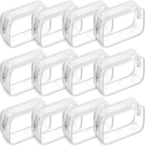 CACASO 12 Pack Clear Makeup Bag,TSA Approved Toiletry Bag,Clear Travel Bags for Toiletries,PVC Clear Cosmetic Bags Clear Pouches with Zipper,Clear...