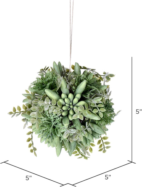 Vickerman Everyday 5" Artificial Mixed Gray Green Succulent Ball - Faux Floral Decor - Home Or Office Arrangement Accent - Maintenance Free...