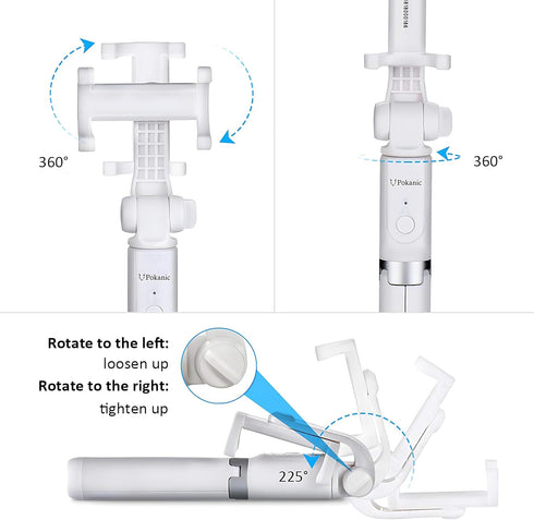 Selfie Stick Tripod with Wireless Remote Controller Pouch Extendable Adjustable Stand Mount Light-Weight V-Log Compatible with All Apple iPhone, S...
