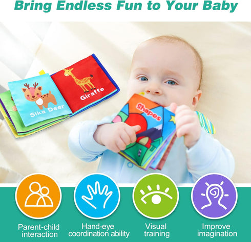 Baby Bath Books, Fabric Soft Baby Cloth Books, Early Education Toys, Waterproof Baby Books for Toddler, Newborn, Infants Perfect Shower Toys, Kids...