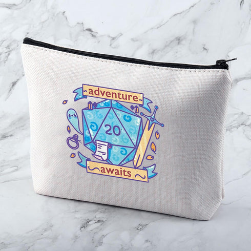 Role Playing Games Gift Adventure Awaits Makeup Bag Dragon Master Gift Dragons Game Dice bag RPG Gamer Gifts...