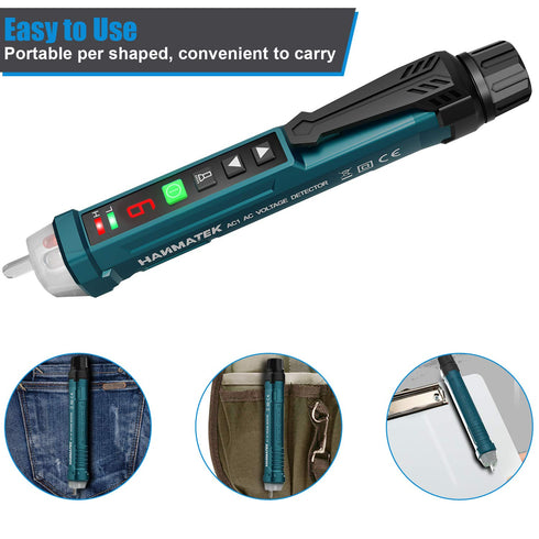 Non-Contact Voltage Tester with 9 gear Adjustable Sensitivity Voltage Detector Pen AC Circuit Tester Tool LCD Display LED Flashlight Buzzer Alarm ...