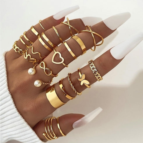 22 Pcs Gold Knuckle Rings Set for Women Gold Plated Ring Sets Dainty Simple Gold Rings Non Tarnish Stackable Rings Adjustable Rings Set Jewelry...