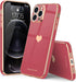 Teageo for iPhone 12 Pro Max Case for Women Girl, Cute Love-Heart Luxury Bling Soft Back Cover, Raised Camera Protection Bumper, Silicone Shockpro...