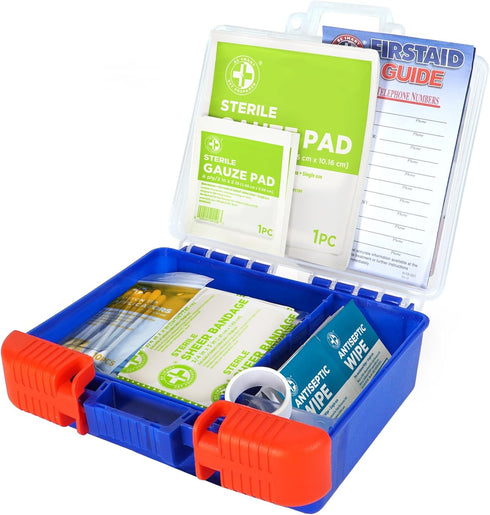 Be Smart Get Prepared 110 pc First Aid Kit: Clean, Treat, Protect Minor Cuts, Home, Office, Car, School, Business, Travel, Emergency, Outdoor, Cam...