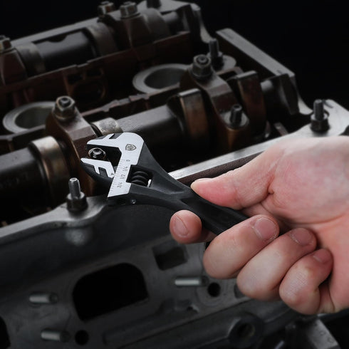 WORKPRO 6" Adjustable Wrench, Black Oxide Wrench 6 Inch with Inch/Metric Scale, Premium Cr-V Steel...