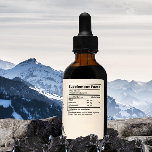 Nuromix Shilajit Liquid Drops – 900mg Organic Shilajit Drops with Lion’s Mane and Ashwagandha – Non-GMO SHilajit Supplement for Energy Boost, Immu...