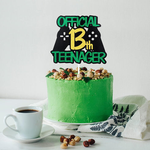Official 13th Teenager Game Birthday Cake Topper - Video Game Boy's 13th Birthday Game On Party Cake Supplies - Gaming Teen Birthday Party Decorat...