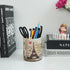 Vintage Pen Pencil Holder Cup Retro Desk Organizer for Home Office Living Room (Beige Paris Eiffel Tower Round)...