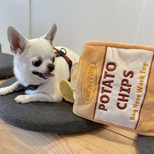 Interactive Dog Toys, Enrichment Snuffle Crinkle Treat Puzzle Toys for Boredom and Stimulating, Nose Work Potato Chips Dog Toy for Small, Medium a...