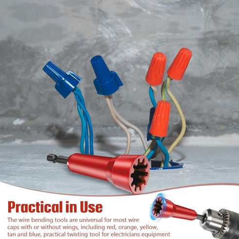1 Pack Wire Twisting Tool Wire Twister Electrician Tools Wire Connector Driver Wire Bending Tools with 1/4 Chuck for Man Drill and Wire (Red)...