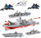 Military Naval Vessel Naval Ship with Launching Cruise Missile and Battle Ship Group, Small Scale Pull Back Fighter Jet, Ideal Gift Army Toys Set ...
