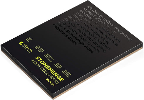 Stonehenge Aqua Black Medium Weight Pad, 140lb, Coldpress, 5 x 7 Inches, 15 Sheets for Wet and Dry Media...