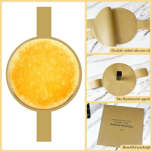 100 Pcs Parchment Paper for Sourdough Baking, 9 Inch Parchment Rounds for Baking Parchment Paper Sheets for Baking, 9 Inch Round Cake Pan Liners P...