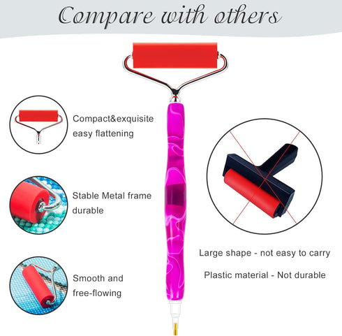 Sonsage Diamond Art Painting Resin Pen Only Purple Curvy 5D Ergonomic Diamonds Art Roller Accessories and Tools Set Dots Round Square Drill Wax Pe...