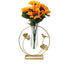 Home Decor Gold Flower Vase, Desktop Glass Vase with Gold Metal Ginkgo Leaf Stand, Hydroponics Plant Propagation Stations,Decorations for Living R...