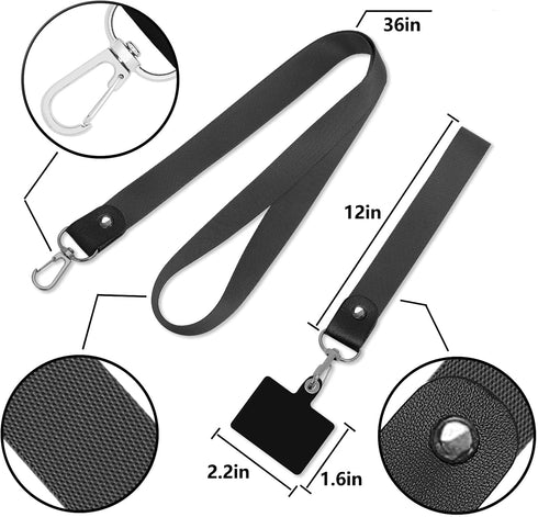 Phone Lanyard, 4 Pack Universal Nylon Cell Phone Lanyard Holder for Around the Neck for Women, Wrist Key Chain Lanyard Compatible with Most Smartp...
