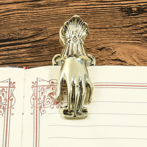 Vintage Lady's Hand Shaped Book Clip Gold Metal Paper Clip Document Storage Metal Clip Journal File Clip for Office School Home DIY Use (Antique B...
