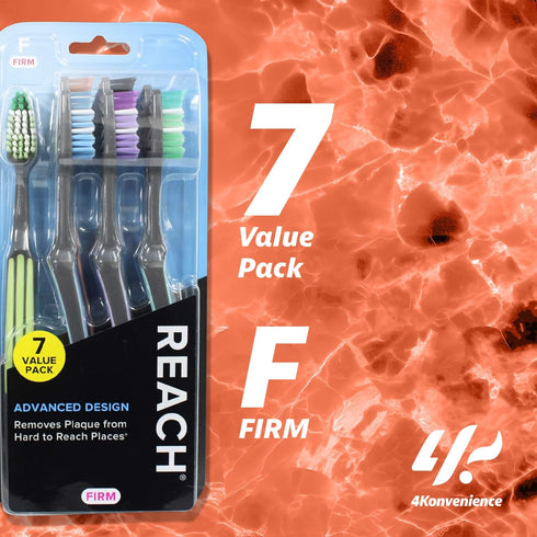 Reach Advanced Design Adult Toothbrush (7 Count) Firm Toothbrush, Effectiveness, Precision & Cleaning | Hygiene Routine...