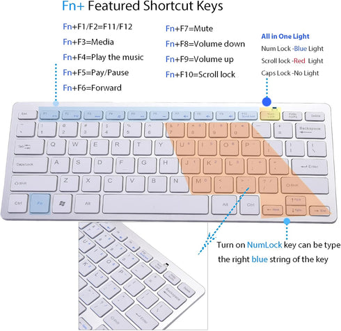 2021 Upgraded PC Computer Laptop Mini USB Wired Keyboard for Mac and Windows 78 Scissor keys Small Super Thin Compact Multimedia Keyboard (Silver)...