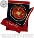 Marines Proudly Family Burlap - Armed Forces Marine Corps USMC Semper Fi United State American Military Veteran Retire Official - House Banner Sma...