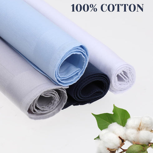 Giantree 4 Pcs Cotton Handkerchiefs for men, Classic Pocket Squares Set Soft Mens Handkerchiefs 15.8" x 15.8" 4 Colors...