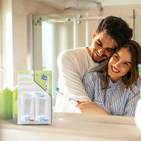 Toothbrush Braun Oral B Replacement Heads - Floss Cross Action - Electric Toothbrush Heads - Compatible Oral B Pro 1000/2000/3000/5000/6000, 4PC...