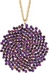 Long Pendant Necklace for Women - Womens Handmade Long Statement Beaded Crystal Large Disc Circle Pendant Gold Plated Sweater Chain Boho Necklaces...