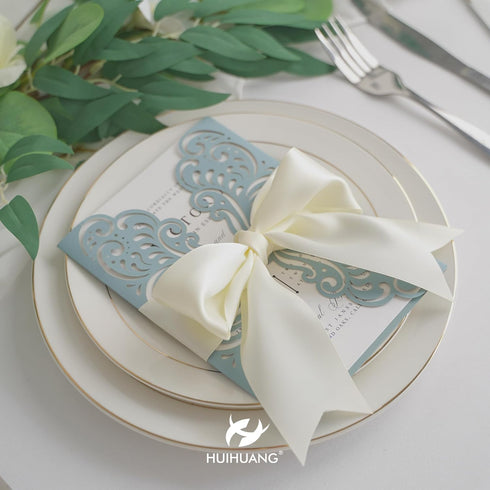 HUIHUANG White Ribbon 2 inch Wide Antique White Double-Faced Satin Ribbon for Flower Arrangements Supplies Wedding Bridal Shower Decor Invitations...