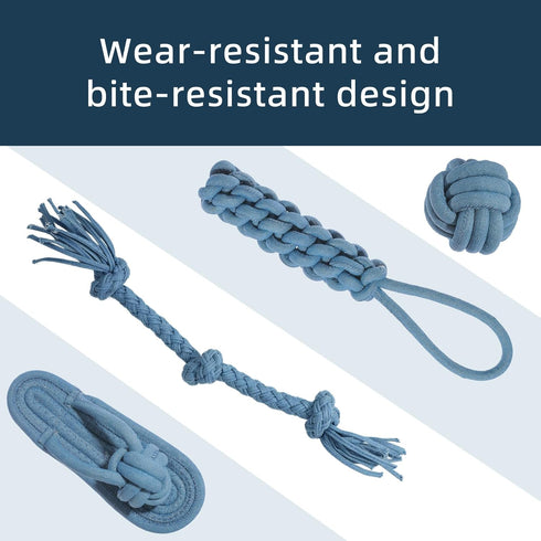 Dog Rope Toys for Small Large Dogs, Puppy Teething Chew Pull Toy, Dog Toys for Aggressive Chewers, Tug of War Dog Toy Teeth Cleaning Gum Massage,D...