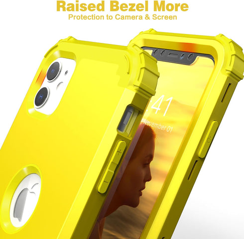 IDweel for iPhone 11 Case with Screen Protector(Tempered Glass), Hybrid 3 in 1 Shockproof Slim Fit Heavy Duty Protection Hard PC Cover Soft Silico...